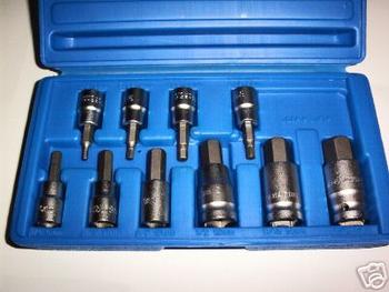 10pc 3/8 & 1/2 Drive HEX ALLEN SOCKET SET SAE