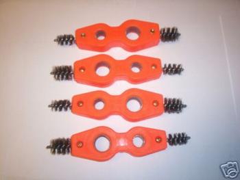 4 PLUMBERS PIPE CLEANER/BATTERY TERMINAL WIRE BRUSHES
