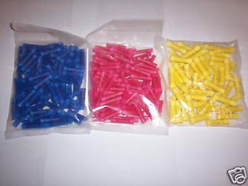 250 VINYL BUTT CONNECTORS RED BLUE YELLOW USA MADE