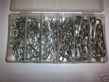 150pc R PIN HAIR PINS COTTER CLIP HARDWARE ASSORTMENT