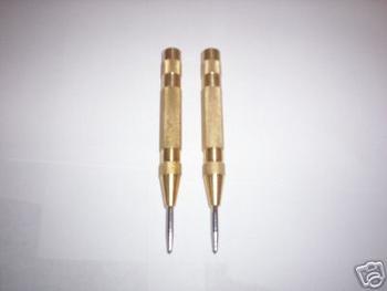 2 BRASS AUTOMATIC SPRING LOADED CENTER PUNCHES