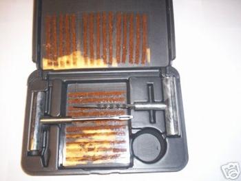 34pc HEAVY DUTY TIRE REPAIR KIT W/ PLUGS & REPAIR TOOLS