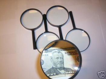 4 JUMBO MAGNIFYING GLASSES 4 GLASS LENSE 4X POWER