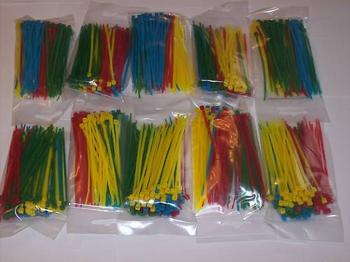 1000 4 NYLON WIRE CABLE ZIP TIES RED BLUE GREEN YELLOW