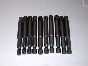 10 POWER EXTENSION BARS DRIVER BITS HEX SHANK 1/4