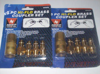 10pc HI-FLO BRASS QUICK COUPLER AIR HOSE FITTING PLUGS