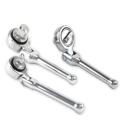 3pc STUBBY FLEX GEAR RATCHET WRENCH SET 1/4 3/8 1/2