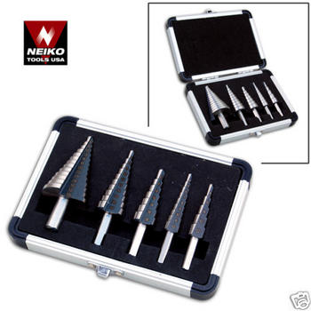 5pc NEIKO USA STEP UNI DRILL BIT SET METRIC 4mm-35mm