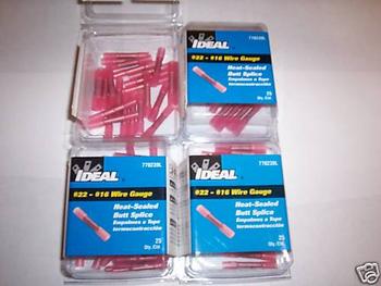 100 IDEAL HEAT SHRINK BUTT SPLICE WIRE CONNECTORS 16-22