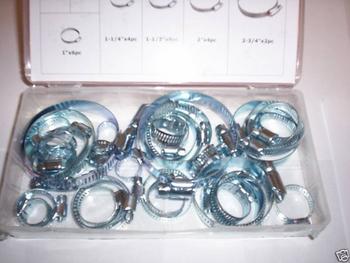 34pc HOSE CLAMP ASSORTMENT FUEL LINE RADIATOR CLAMPS