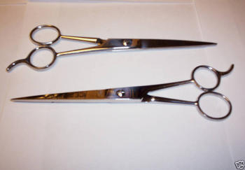 2 ICE TEMPERED 7-1/2 BARBER SCISSORS SHEARS STAINLESS