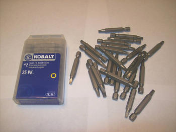 25 KOBALT 2 ROBERTSON #2 SQUARE DRILL SCREW DRIVER BIT