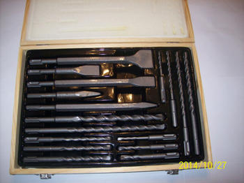 17pc SDS DRILL & CHISEL ROTARY HAMMER CARBIDE BIT SET