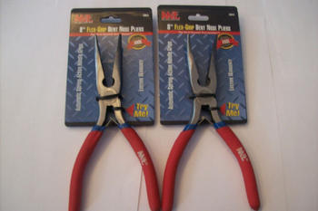 2 MIT INDUSTRIAL 8 FLEX GRIP BENT NOSE PLIERS 35075