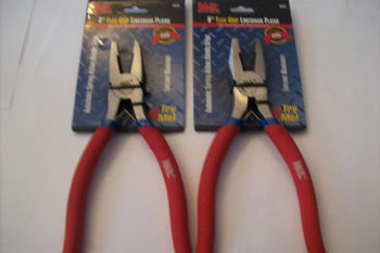 2 MIT INDUSTRIAL 8 FLEX GRIP LINESMAN PLIERS 35078