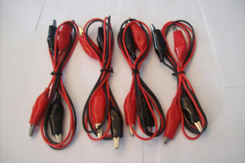 4 SETS 30 WIRE TEST LEADS ALLIGATOR ROACH CLIP POS/NEG