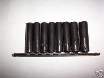 9pc 1/4 DRIVE DEEP WELL IMPACT SOCKET SET SAE