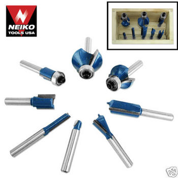 9pc TUNGSTEN CARBIDE ROUTER BIT SET