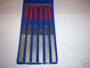 6pc FLAT DIAMOND FILE SET 6 DIFFERENT GRITS