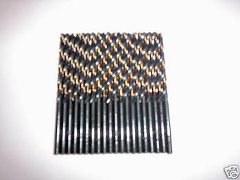 25 BLACK & GOLD HIGH SPEED STEEL DRILL BITS 3/32