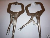 2 11 IIT VISE GRIP TYPE LOCKING C CLAMP PLIERS w/FLEX PADS