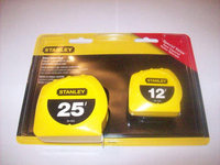 2 STANLEY POWER RETURN LOCK TAPE MEASURES 25' & 12'