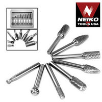 8pc DOUBLE CUT SOLID CARBIDE ROTARY BURR SET 1/4 SHANK