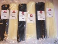 600 14 BLACK&WHITE NYLON WIRE CABLE ZIP TIES USA MADE