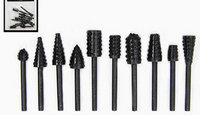 10pc ALLOY STEEL WOOD RASP BURR SET FITS DREMEL RA8112