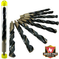 5 BLACK & GOLD 12 LONG HIGH SPEED STEEL DRILL BIT 1/8