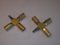 2 CALHAWK 3-WAY AIR HOSE MANIFOLDS BRASS QUICK COUPLERS