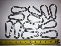 12 SNAP HOOK CARABINERS 3/8 800lb STRENGTH 490-2