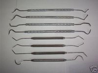 8pc DENTAL PICK & PROBE SET STAINLESS STEEL