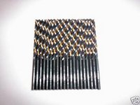 25 BLACK & GOLD HIGH SPEED STEEL DRILL BITS 3/32